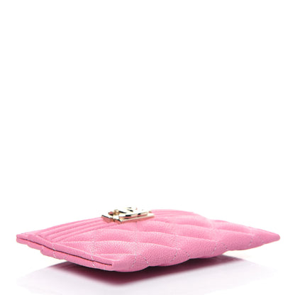 Chanel Caviar Quilted Boy Card Holder Pink 4 of 12