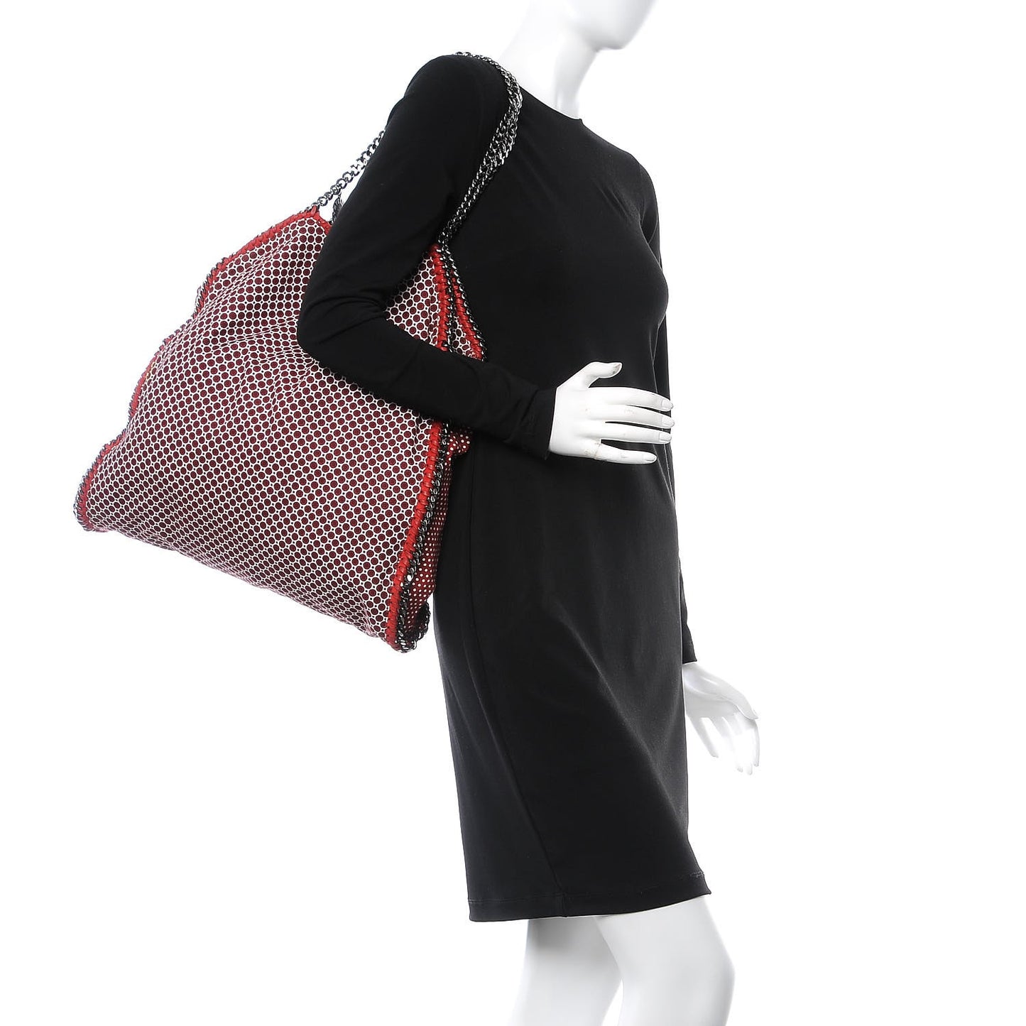 Cotton Canvas Printed Big Falabella Tote Red