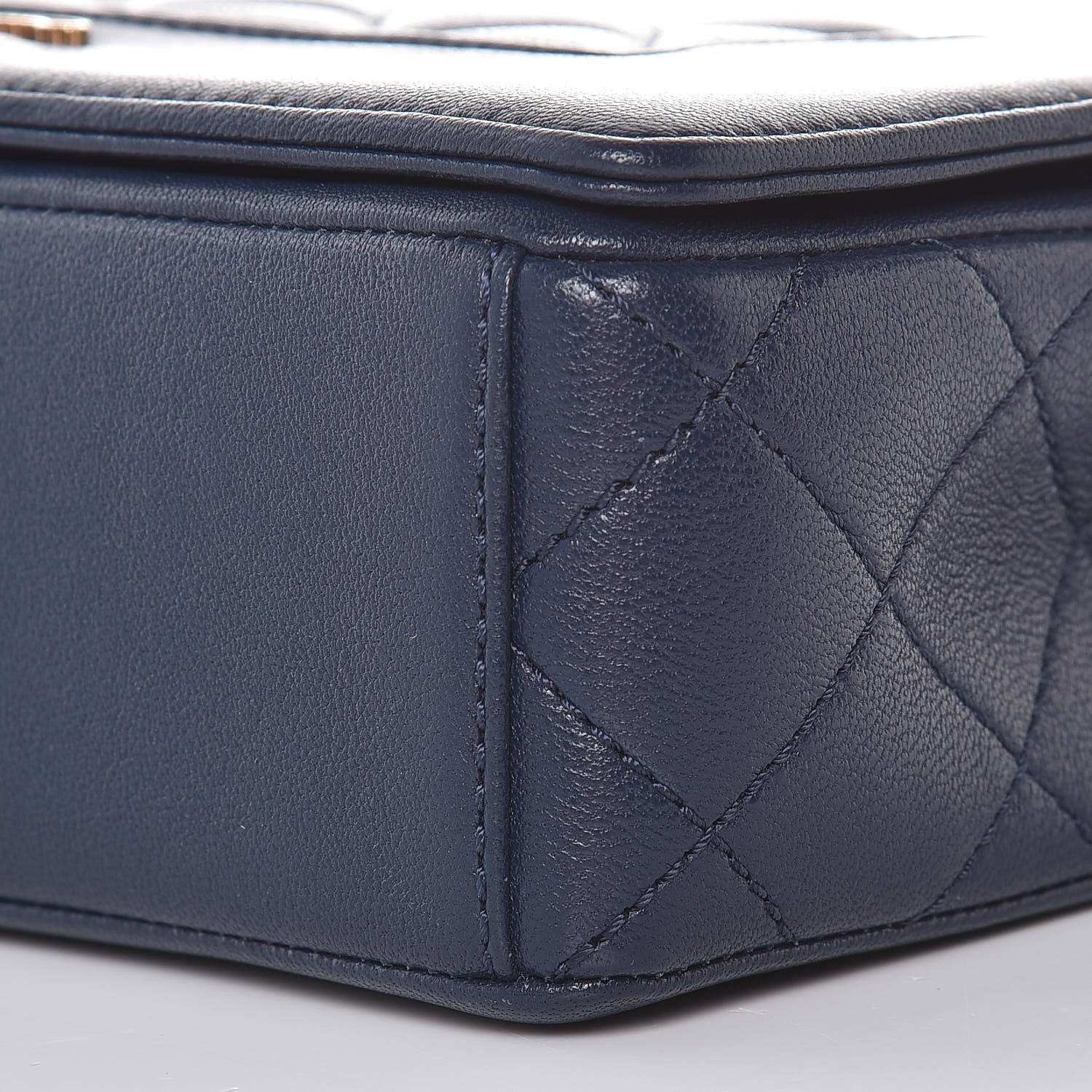 Chanel Sheepskin Quilted Small Vintage Mademoiselle Flap Navy 9 of 10