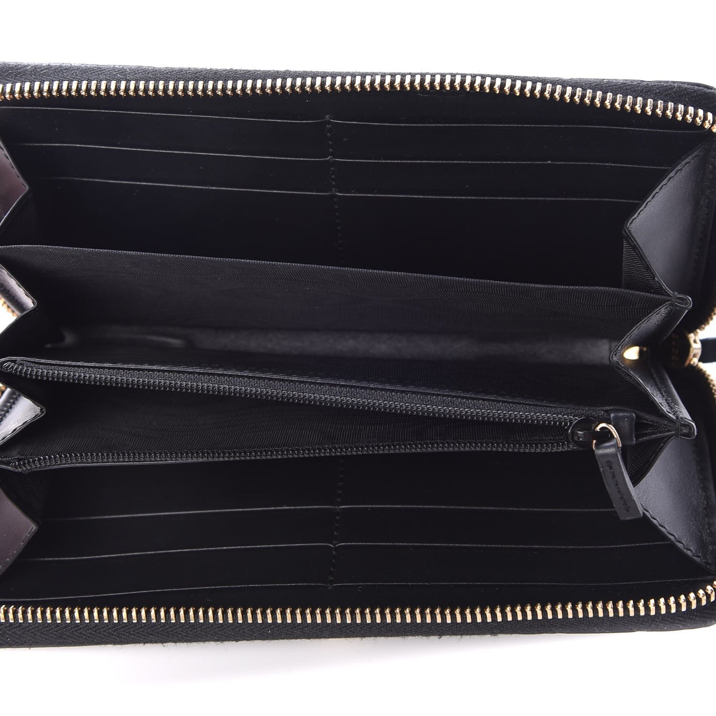 Guccissima Bow Zip Around Wallet Black