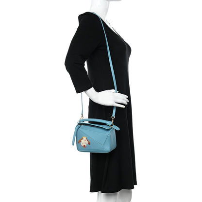 Loewe X HOWLS MOVING CASTLE Satin Calfskin Mini Heen Puzzle Bag Light Blue 2 of 9