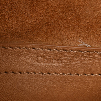 Chloe Calfskin Whipstitch Mini Marcie Round Crossbody Bag Light Tan 6 of 11