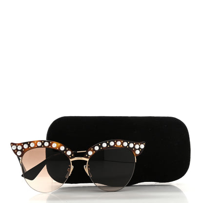 Gucci Pearl Cat Eye Sunglasses GG0212S Tortoise 8 of 8