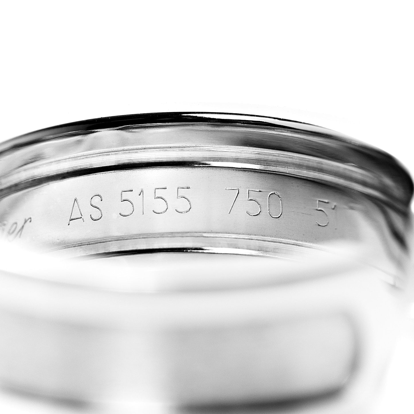 18K White Gold 6.5mm C De Ring 51 5.75