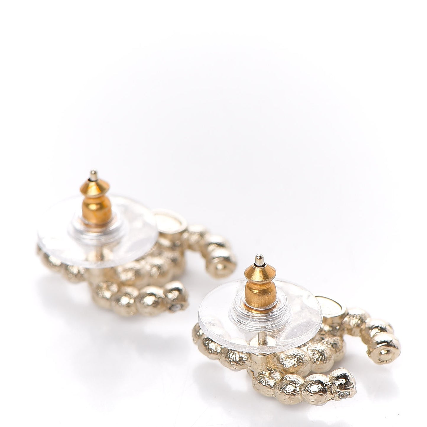 Pearl Crystal CC Earrings Gold