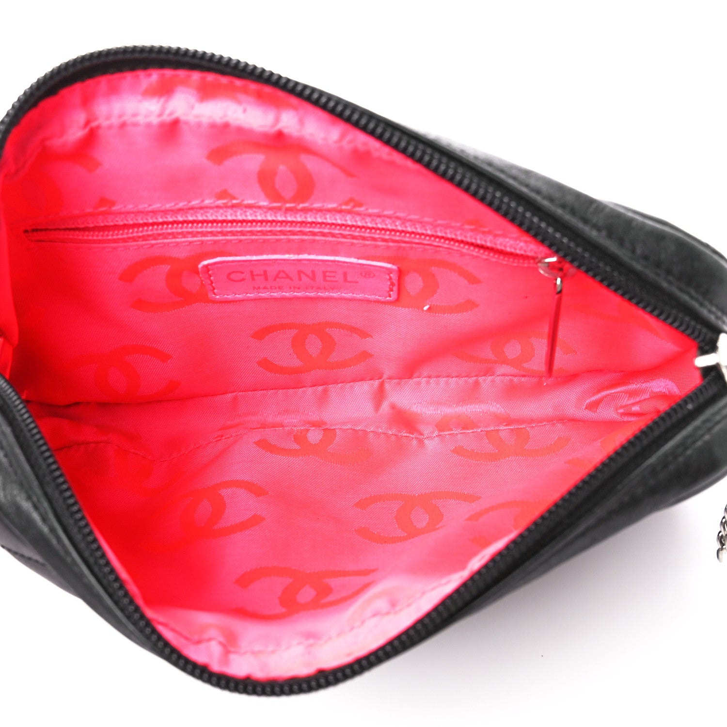 Chanel Calfskin Quilted Cambon Pochette Black White 5 of 10