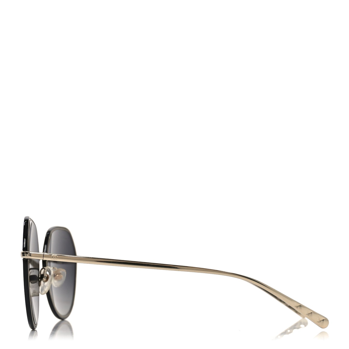Metal Polarized Round Sunglasses 4251-J Gold Black