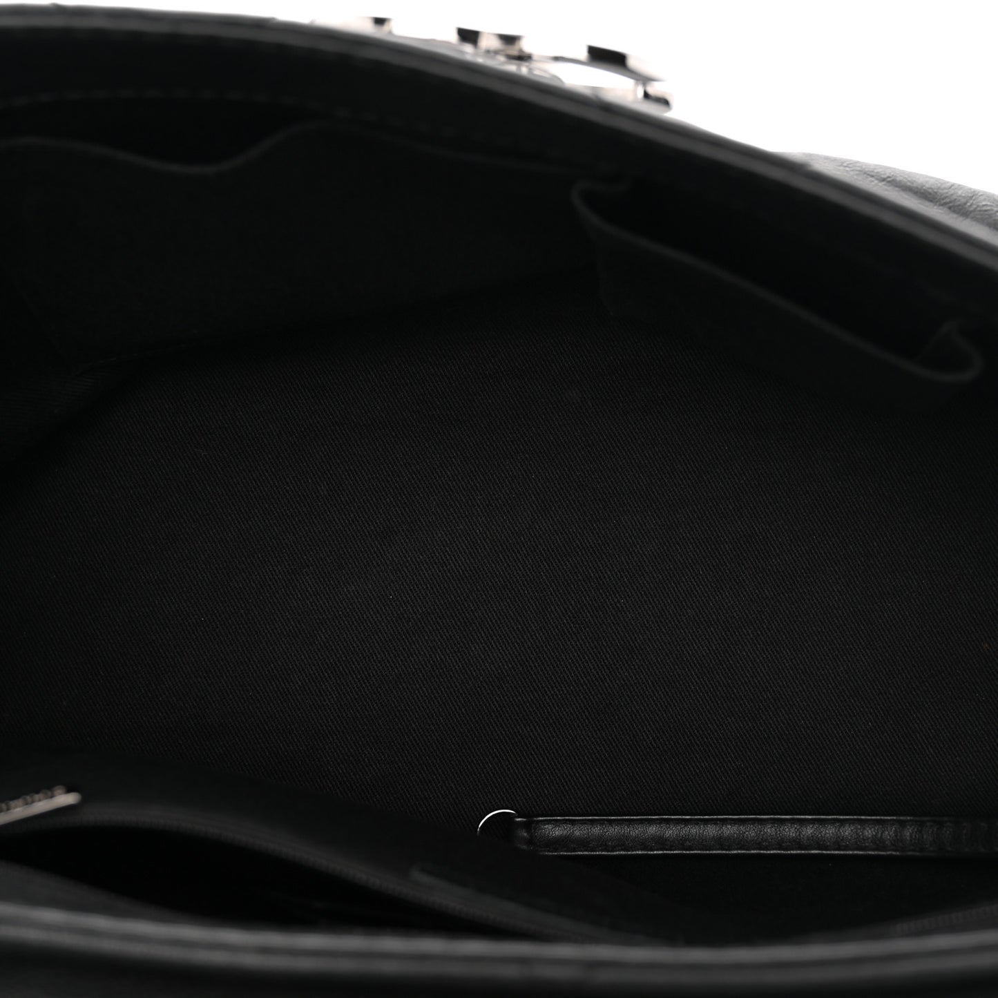 Calfskin Quilted Large Hamptons Flap Black