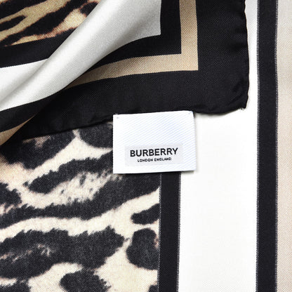 Burberry Silk Vintage Check Animal Print Scarf Archive Beige 5 of 5