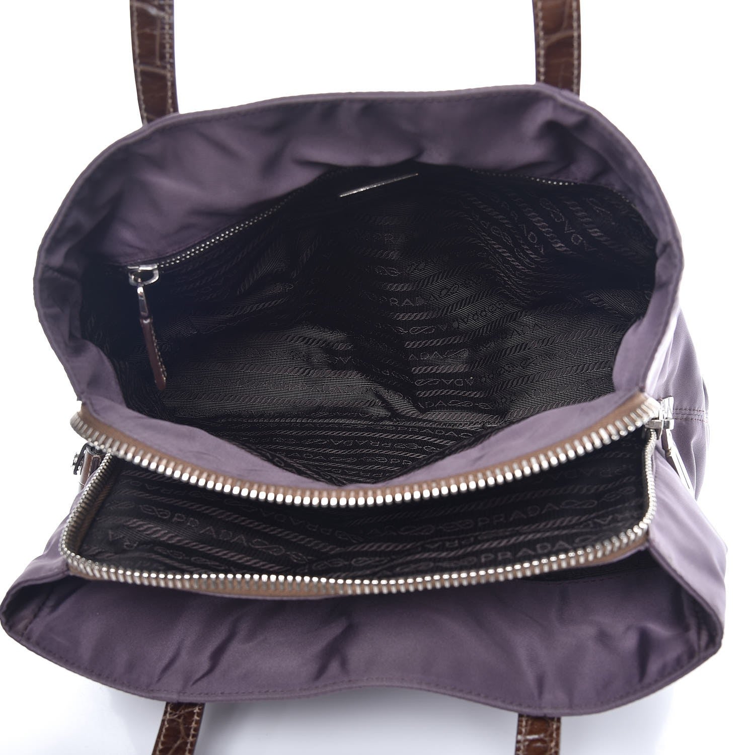 Prada Tessuto Nylon Faux Croc Tote 5 of 15