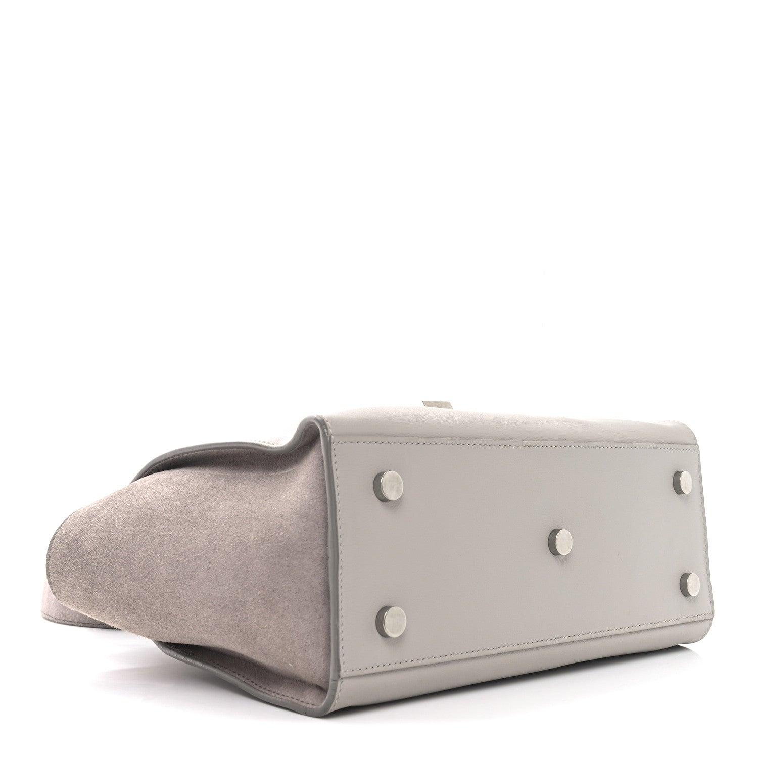 Saint Laurent Calfskin Suede Baby Monogram Downtown Cabas Grey 4 of 10