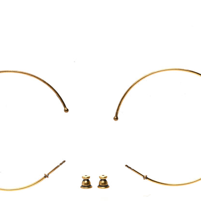 Christian Dior Metal J'Adior Hoop Earrings Aged Gold 3 of 5