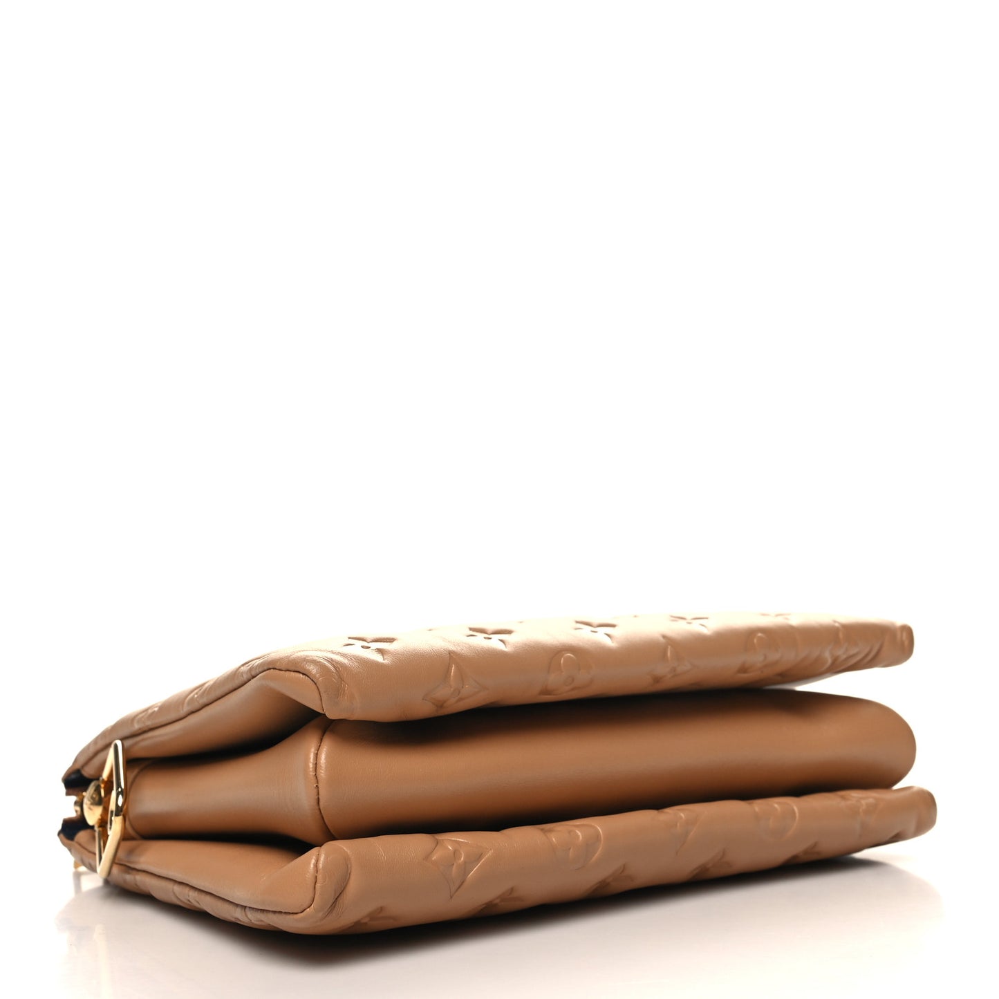 Lambskin Embossed Monogram Coussin PM Camel