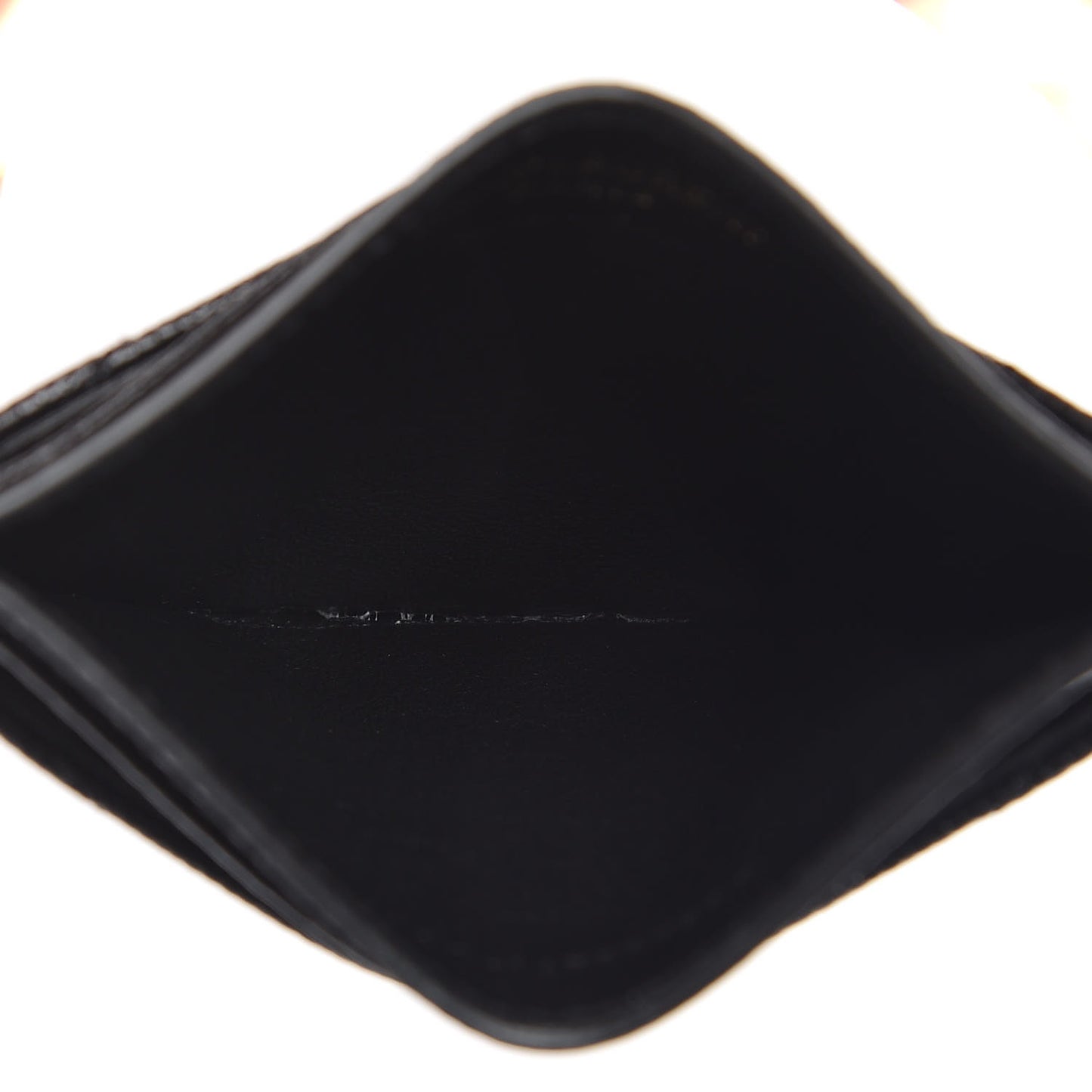 Grain De Poudre Matelasse Chevron Monogram Credit Card Case Black