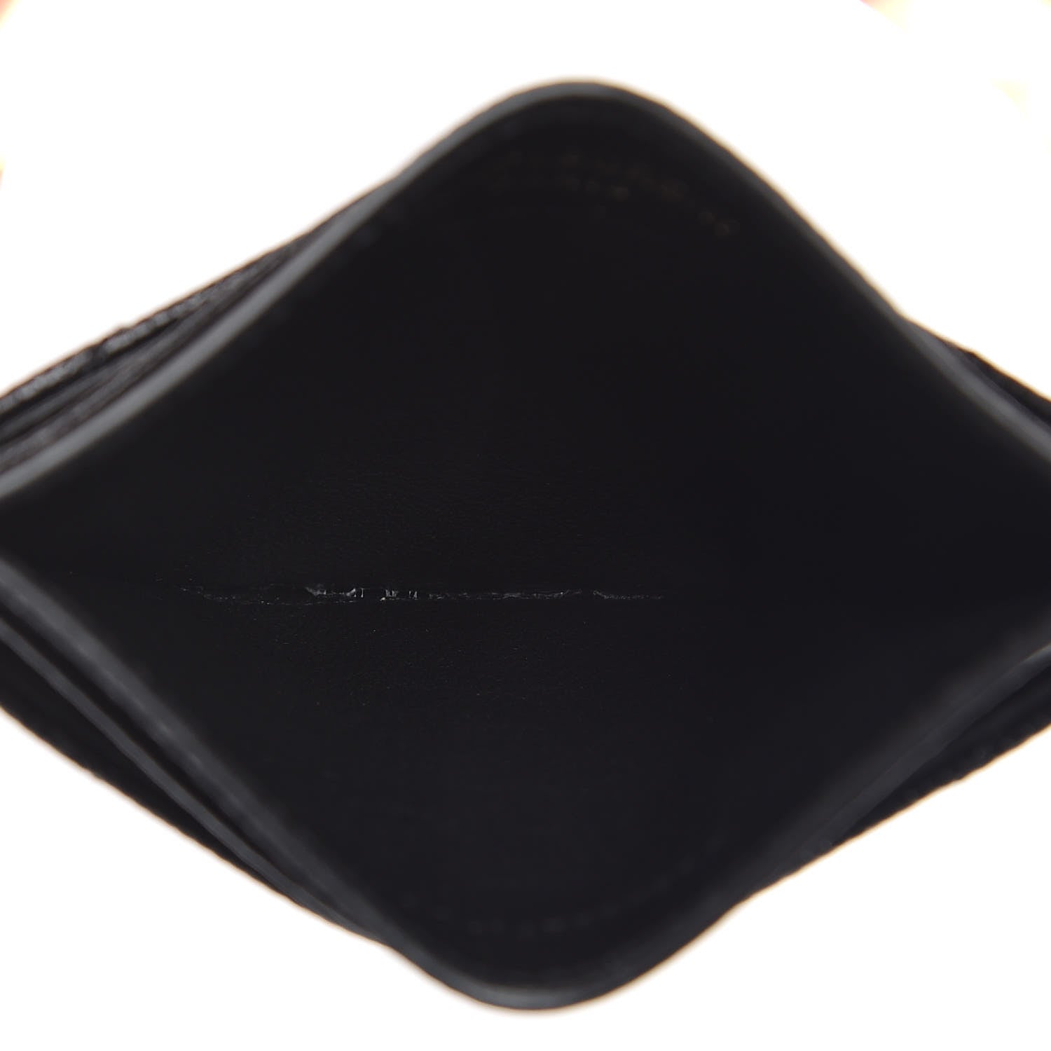 Saint Laurent Grain De Poudre Matelasse Chevron Monogram Credit Card Case Black 5 of 8