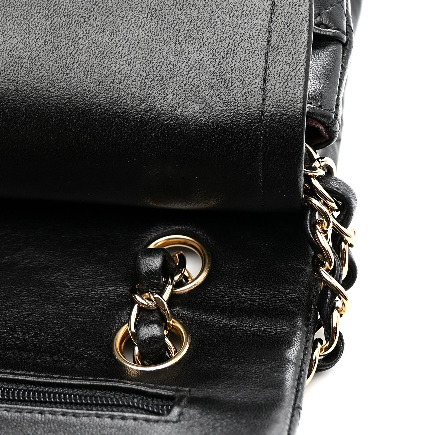 Chanel Lambskin Quilted Medium Double Flap Black 11 of 13