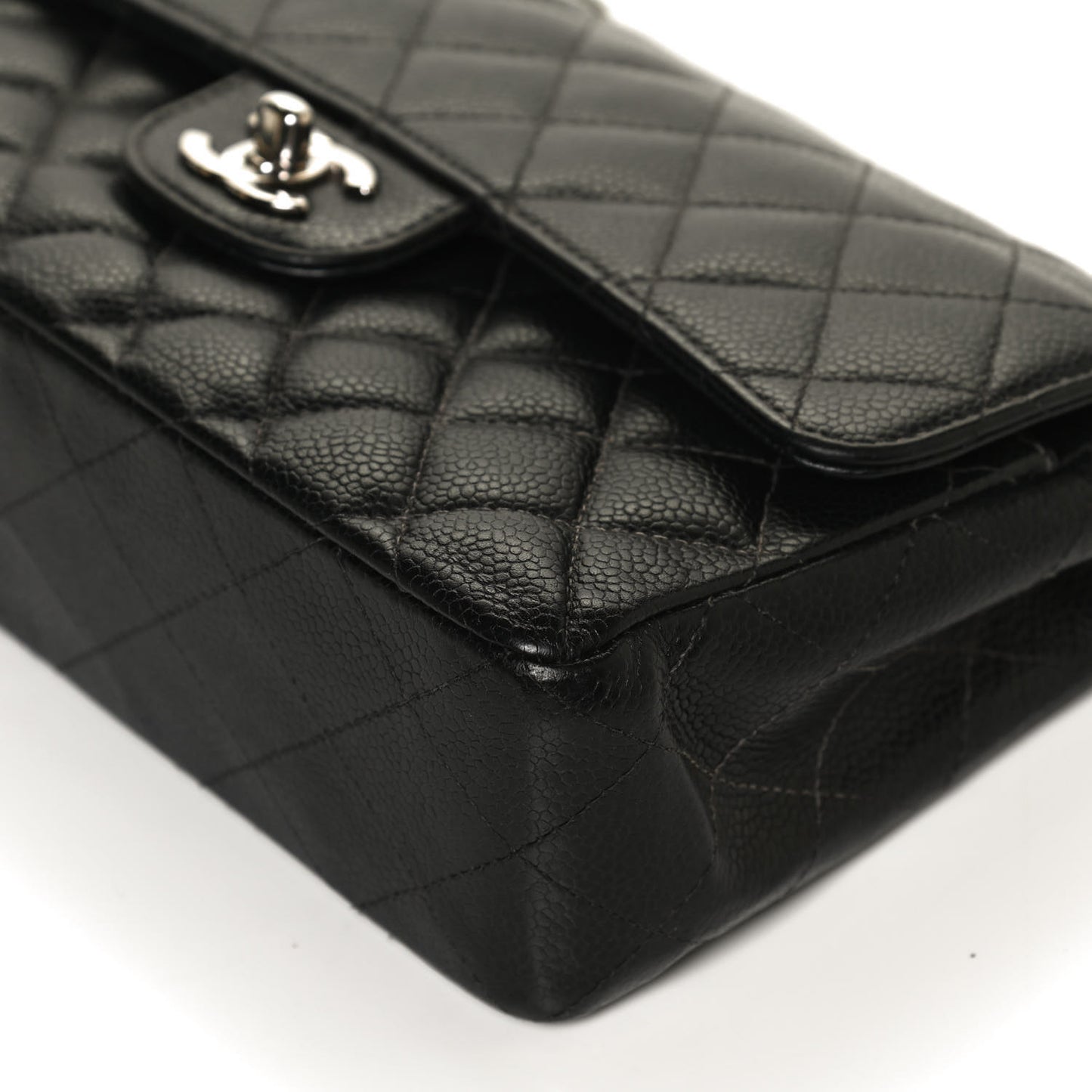 Caviar Quilted Small Double Flap Black