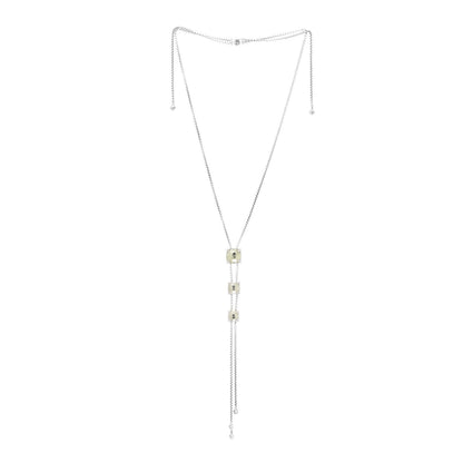 David Yurman Sterling Silver Diamond Prasiolite Chatelaine Y Necklace 3 of 7