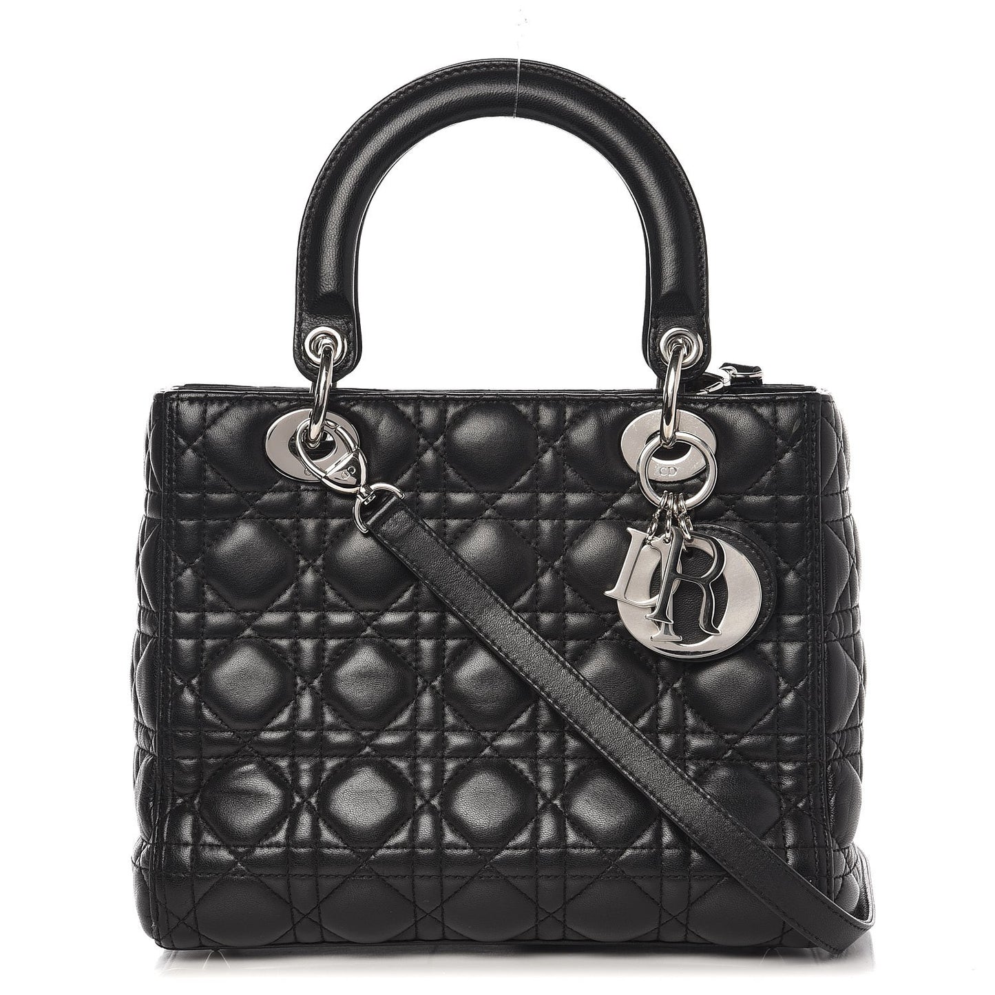 Lambskin Cannage Medium Lady Dior Black