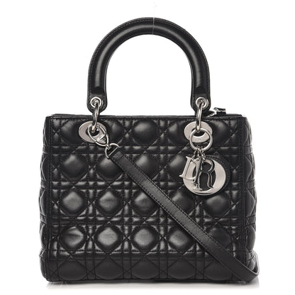 Christian Dior Lambskin Cannage Medium Lady Dior Black 1 of 9