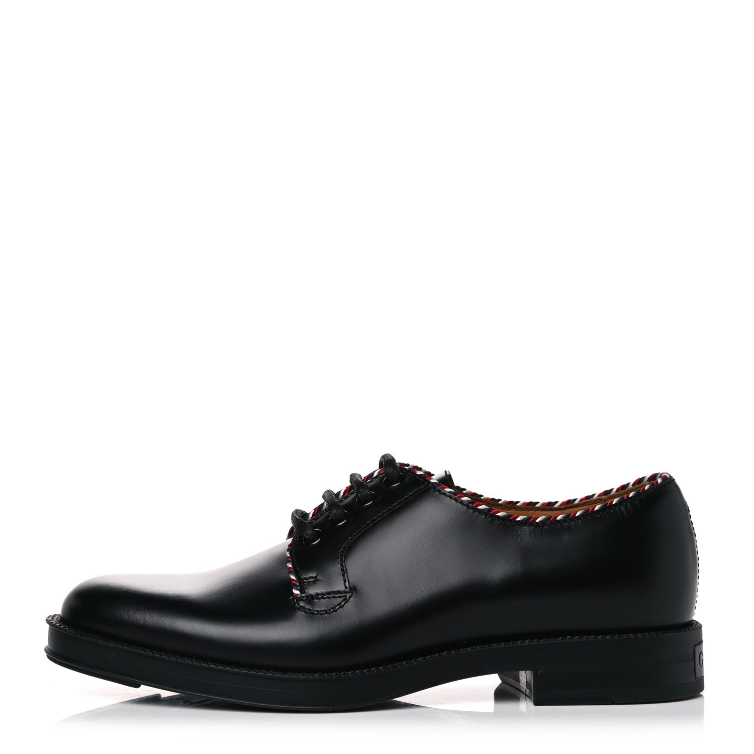 Gucci Calfskin Embroidered Mens Lace Up Derbys 5 Black 1 of 9