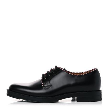Gucci Calfskin Embroidered Mens Lace Up Derbys 5 Black 1 of 9