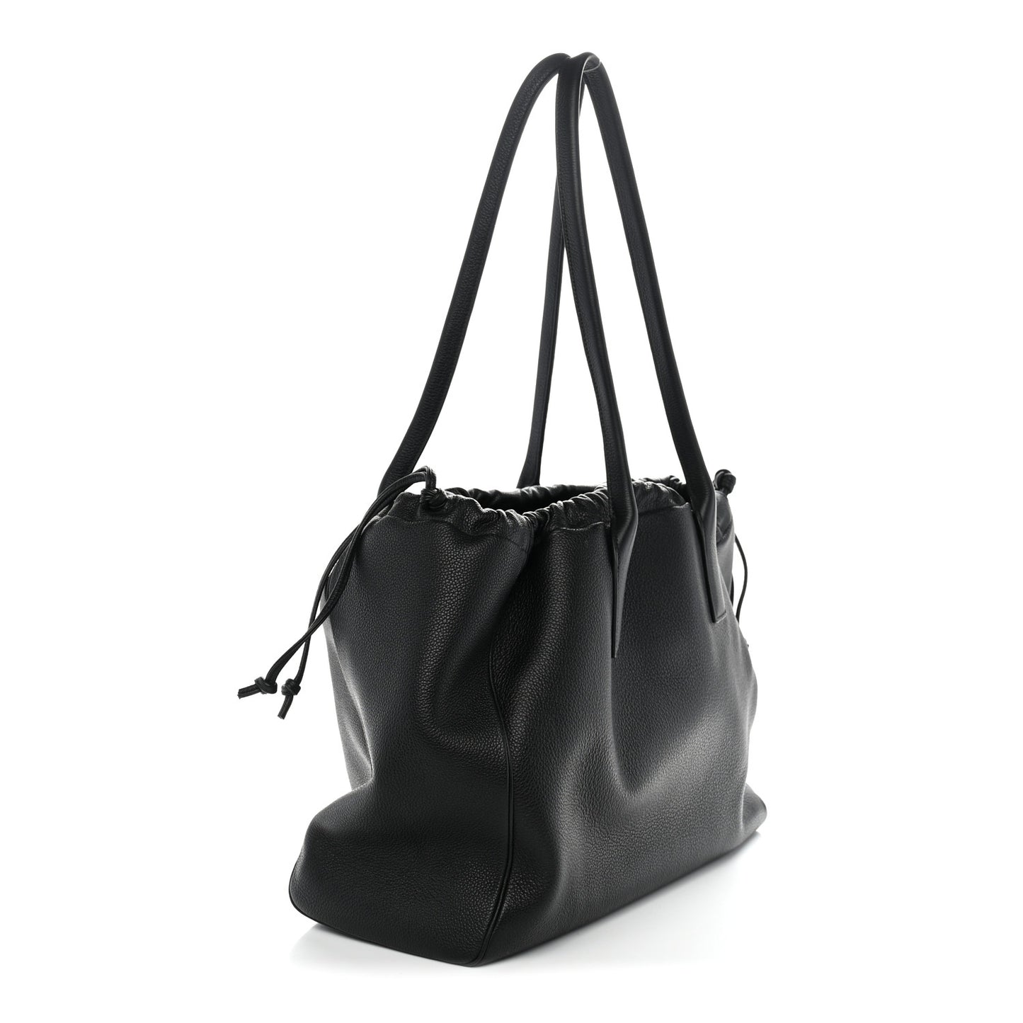 Calfskin Cuir Triomphe Cabas Drawstring Black