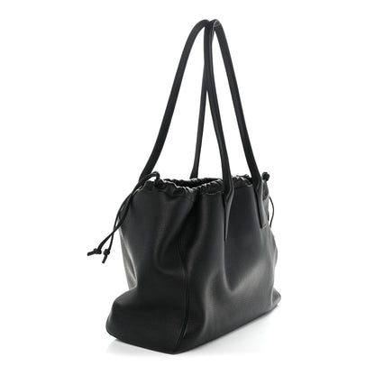 Celine Calfskin Cuir Triomphe Cabas Drawstring Black 3 of 10