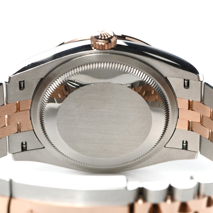 Rolex Stainless Steel 18K Everose Gold Diamond 36mm Oyster Perpetual Datejust Watch Rhodium Roman 126281RBR 4 of 5
