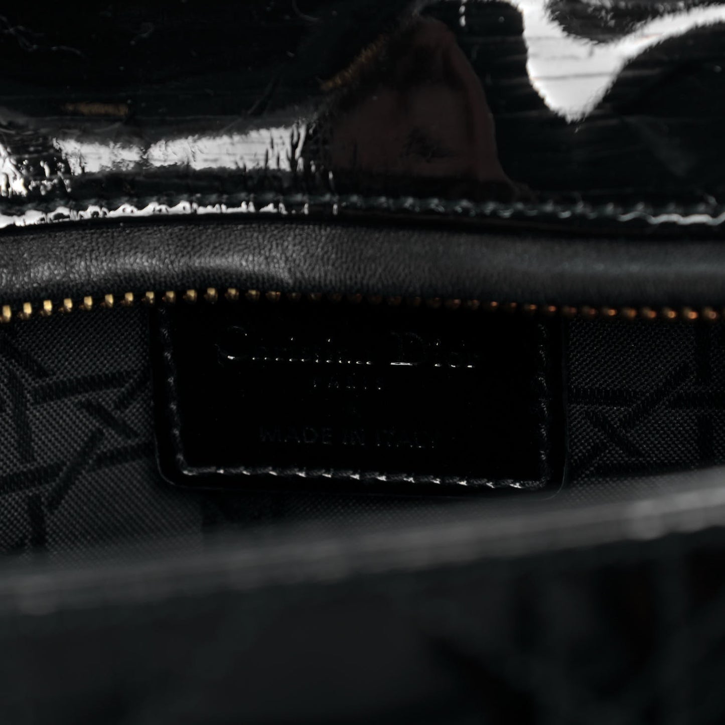 Patent Cannage Medium Lady Dior Black