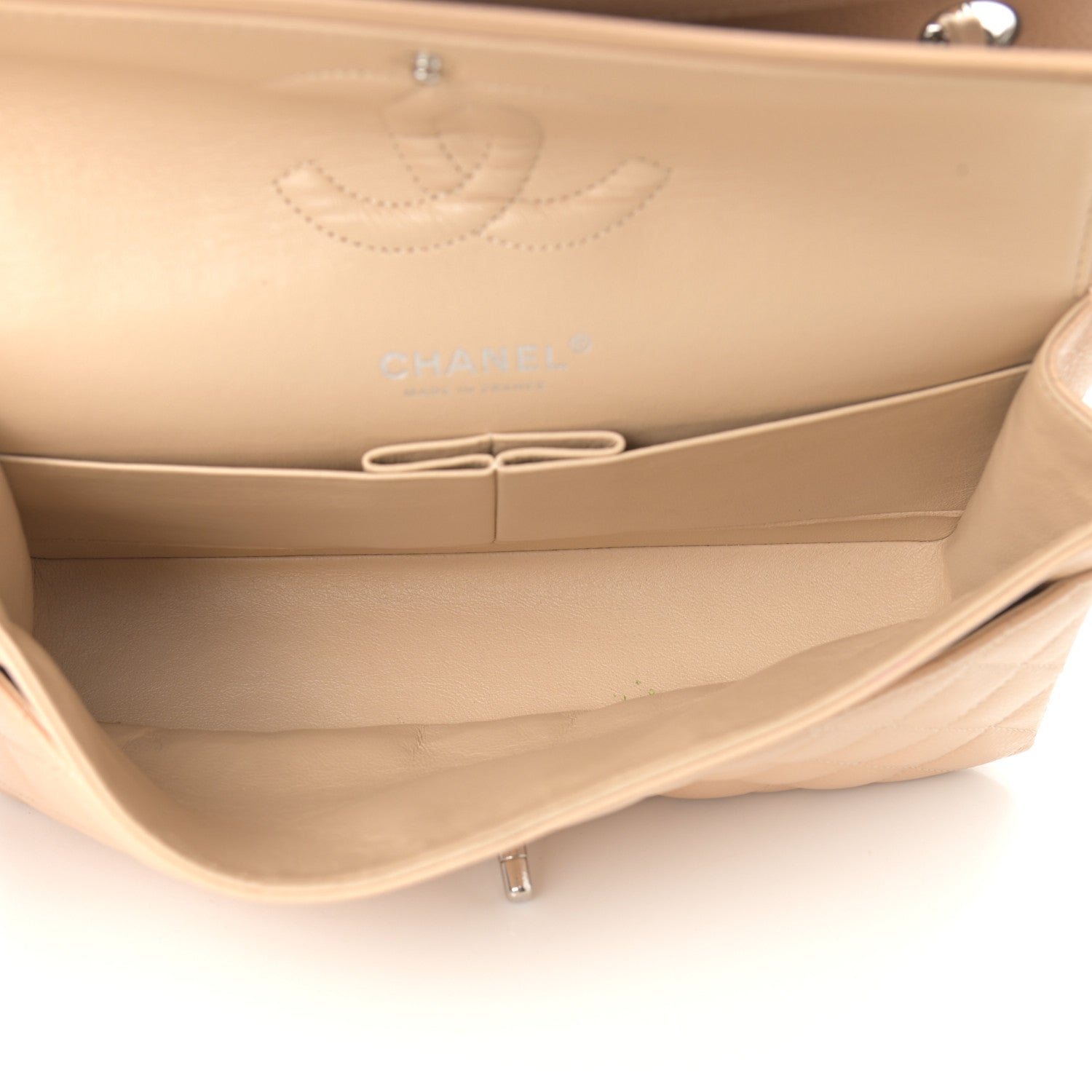 Chanel Caviar Quilted Medium Double Flap Beige 5 of 12