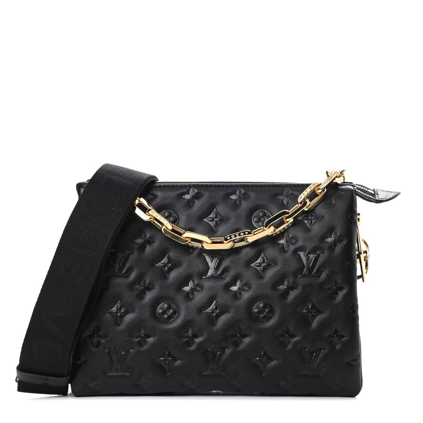 Lambskin Embossed Monogram Coussin PM Black