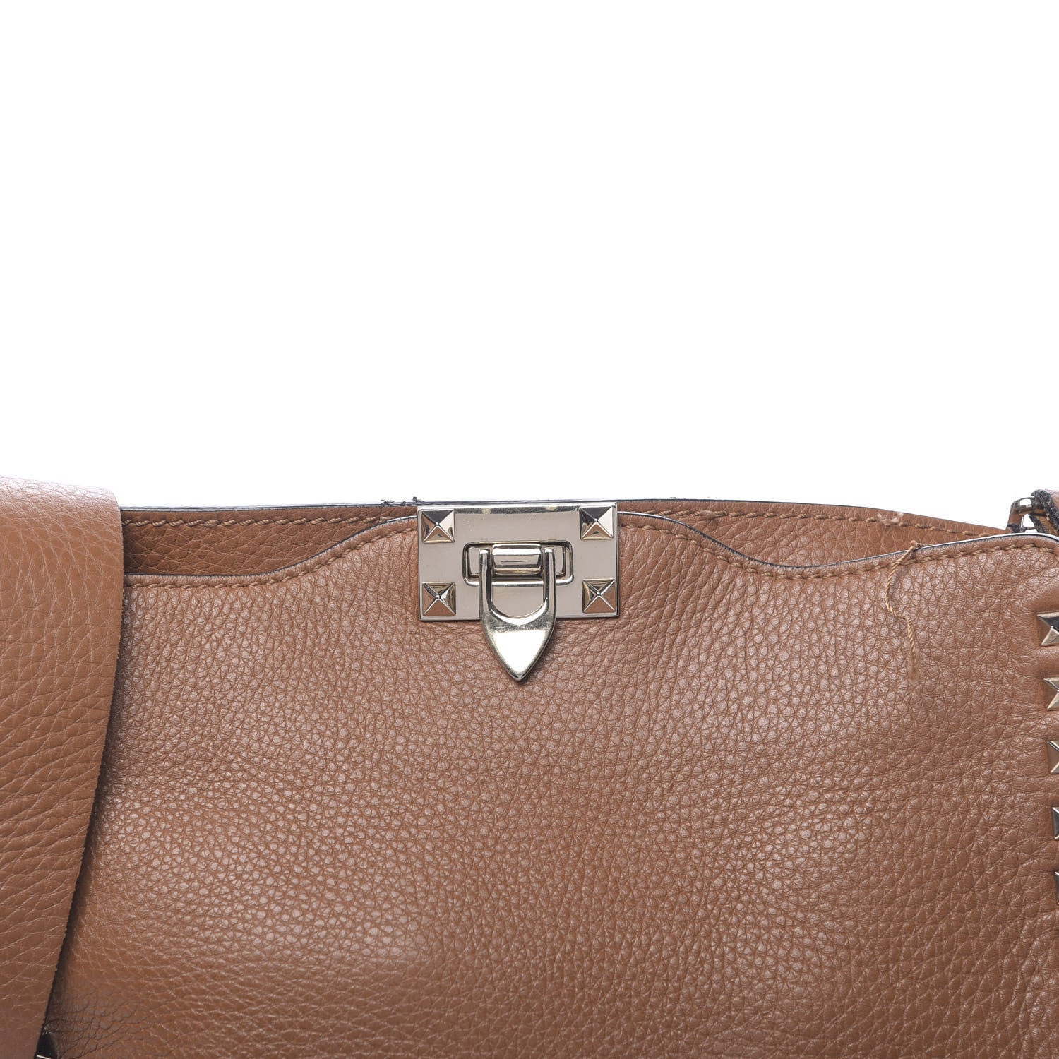 Valentino Garavani Pebbled Calfskin Small Rockstud Flip-Lock Messenger Bag Light Cuir 20 of 20