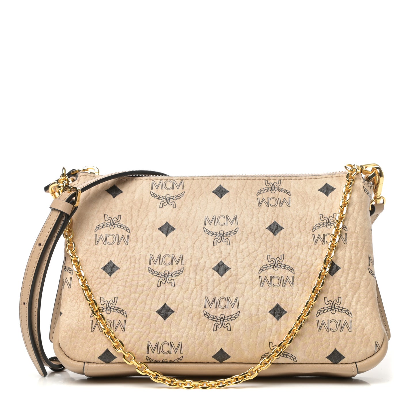 Visetos Medium Millie Chain Crossbody Bag Beige