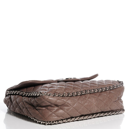 Chanel Washed Lambskin Chain Around Maxi Flap Taupe 4 of 7