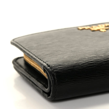 Prada Vitello Move Metal Compact Wallet Black 8 of 10