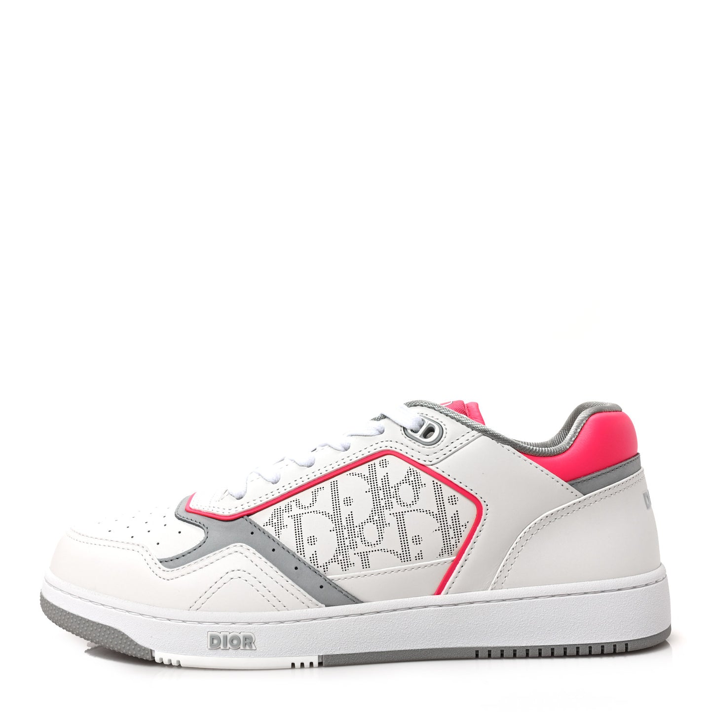 Smooth Calfskin Oblique Galaxy Perforated Mens B27 Low Top Sneakers 43 White Neon Pink