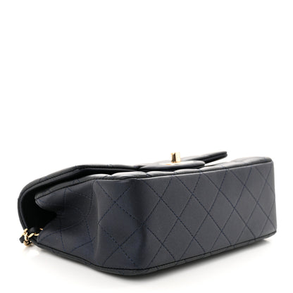 Chanel Iridescent Lambskin Quilted Mini Top Handle Rectangular Flap Dark Blue 4 of 11
