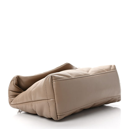 Saint Laurent Lambskin Quilted Toy Loulou Puffer Monogram Chain Satchel Nude Powder 4 of 10
