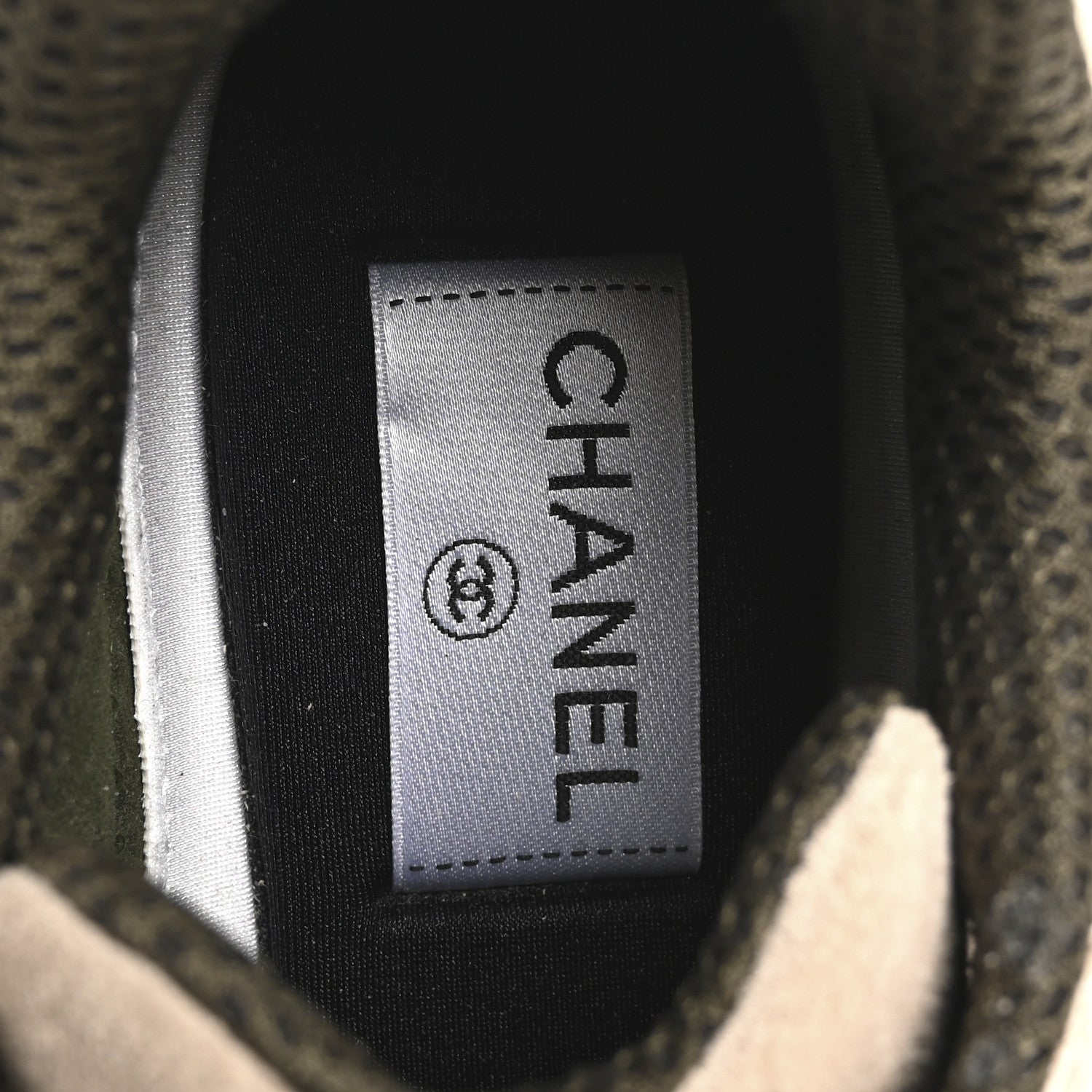 Chanel Suede Calfskin Embroidered CC Sneakers 38 Beige Black 7 of 12