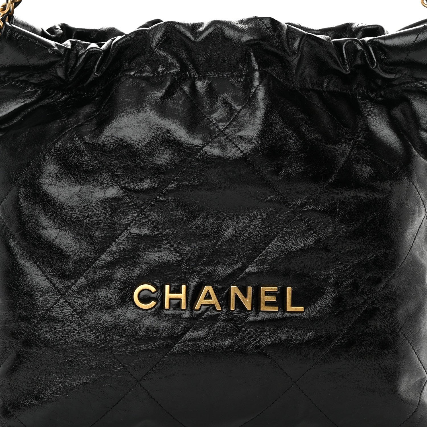 Chanel Shiny Calfskin Quilted Chanel 22 Black 9 of 12