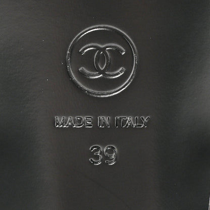 Chanel Lambskin Camellia Thong Sandals 39 Black White 6 of 11