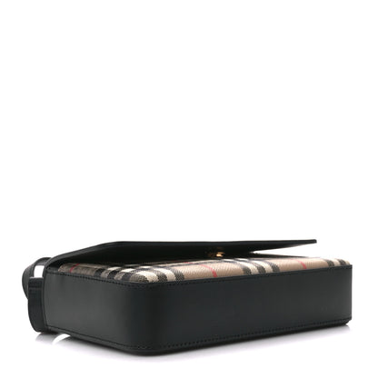 Burberry Calfskin Vintage Check New Hampshire Bag Black 4 of 12