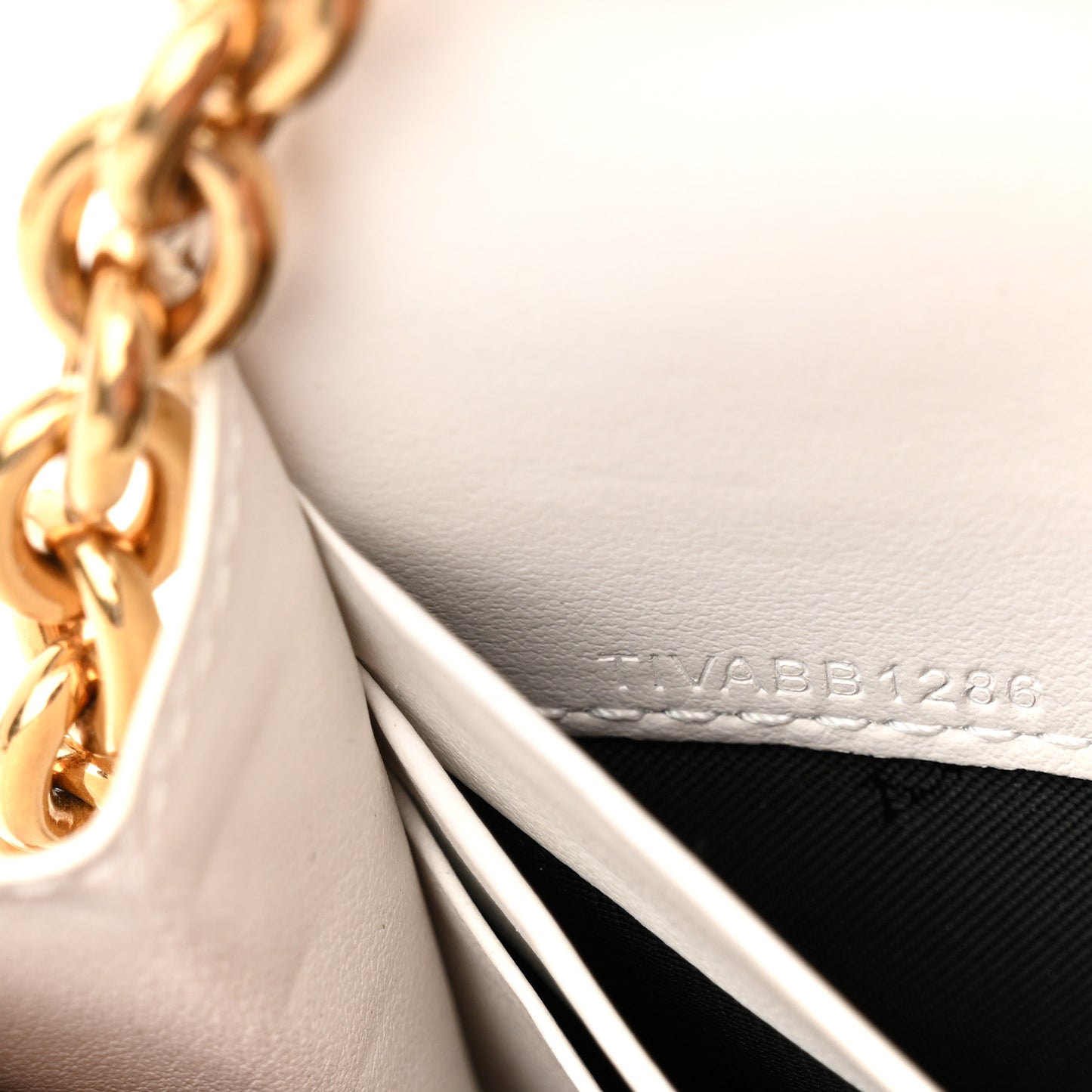 Vintage Check Henley Wallet On Chain Chalk White