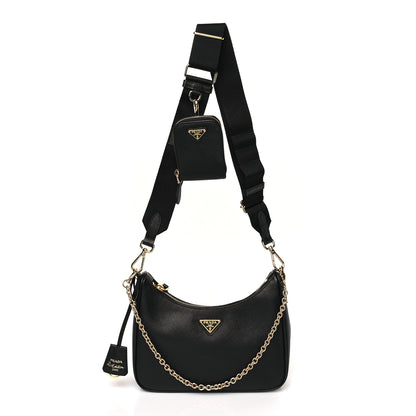Prada Saffiano Lux Re-Edition 2005 Shoulder Bag Black 1 of 8