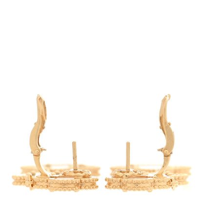 Van Cleef & Arpels 18K Yellow Gold Mother of Pearl Black Onyx 3 Motifs Magic Alhambra Earrings 3 of 4