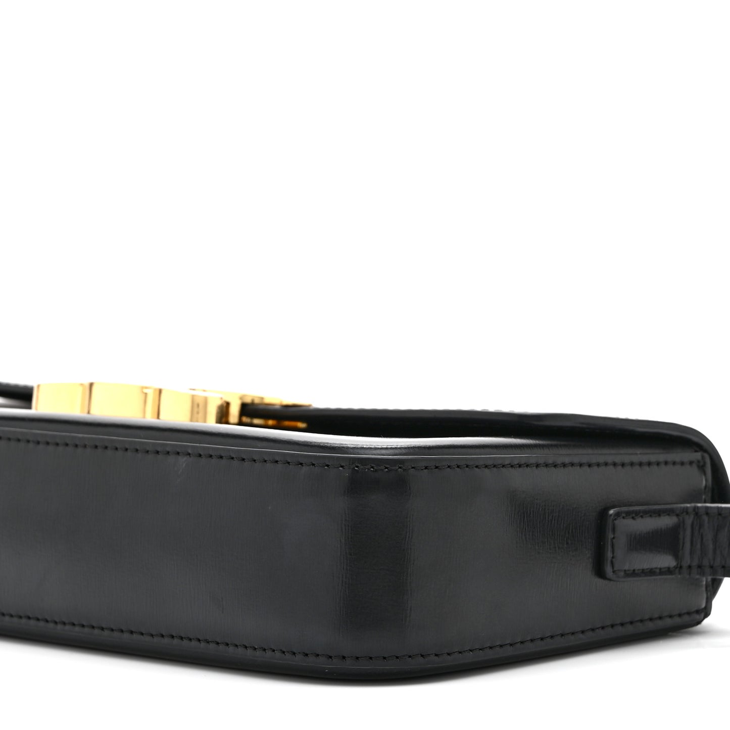 Shiny Calfskin Triomphe Shoulder Bag Black