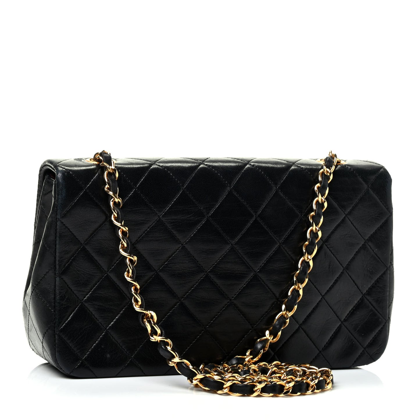 Lambskin Quilted Small Single Flap Black