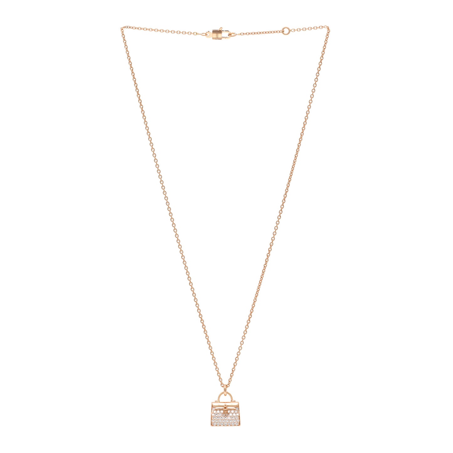 18K Rose Gold Diamond Kelly Amulettes Pendant Necklace