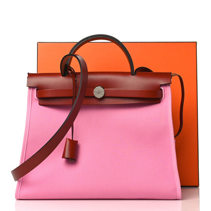 Hermes Toile Officier Vache Hunter Herbag Zip PM 31 5P Pink Cuivre 10 of 10